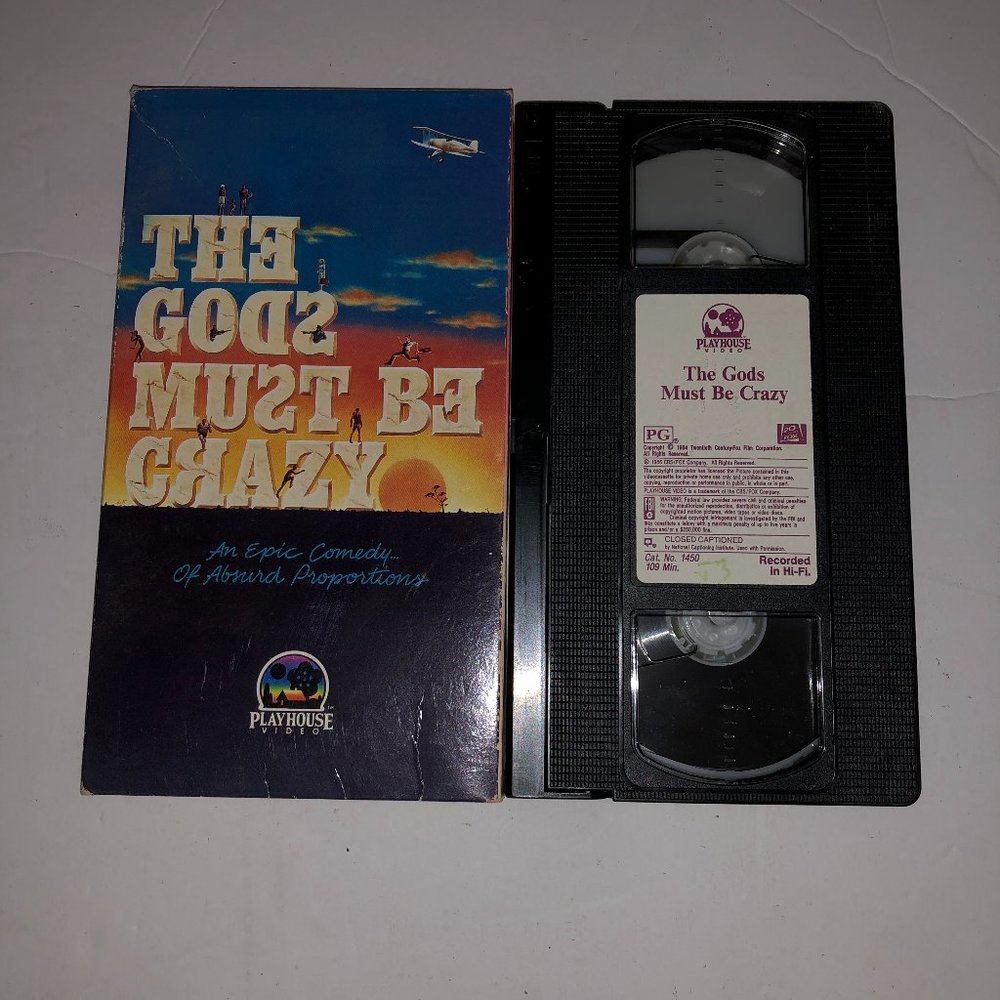 Movie Vintage 1987 The Gods Must be Crazy VHS 109 mins. PG Comedy Playhouse Vid